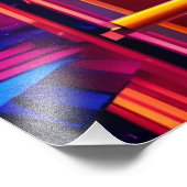 抽象芸術カラフルテクノフクロウ フォトプリント            (角)