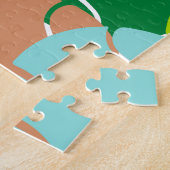 抽象芸術カラフルテニスボールパターンスポーツテーマ ジグソーパズル (側面)