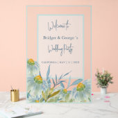 抽象芸術カラフルデイジーの結婚歓迎 アクリルサイン (ウェディング)