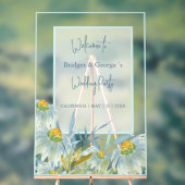 抽象芸術カラフルデイジーの結婚歓迎 アクリルサイン (ニュートラル)