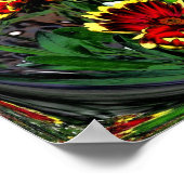 抽象芸術カラフルデイジー花 ポスター (角)