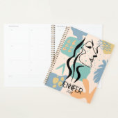 抽象芸術カラフルデザインと女性顔 プランナー手帳 (ディスプレー)