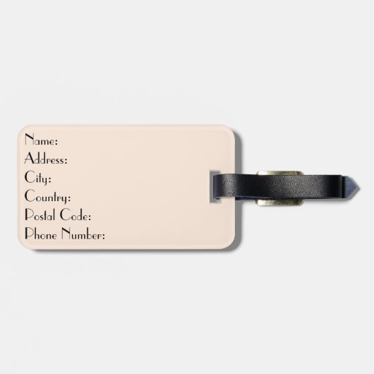 抽象芸術カラフルデザインと女性顔 ラゲッジタグ (裏面横)