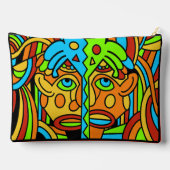 抽象芸術カラフルデザイン アクセサリーポーチ (裏面)