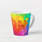 抽象芸術カラフルデザイン カフェラテマグ (右アングル)