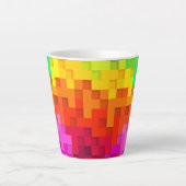 抽象芸術カラフルデザイン カフェラテマグ (正面)