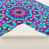 抽象芸術カラフルデジタル装飾フラワージオメ シェルパブランケット (3/4)