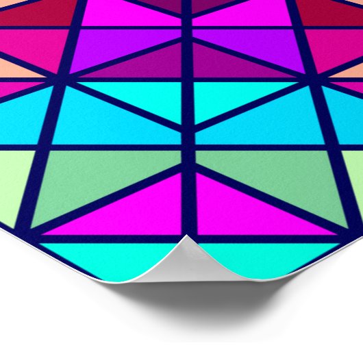 抽象芸術カラフルデジタル装飾花。外目 ポスター (角)