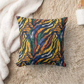 抽象芸術カラフルトラストライプー クッション (ブランケット)