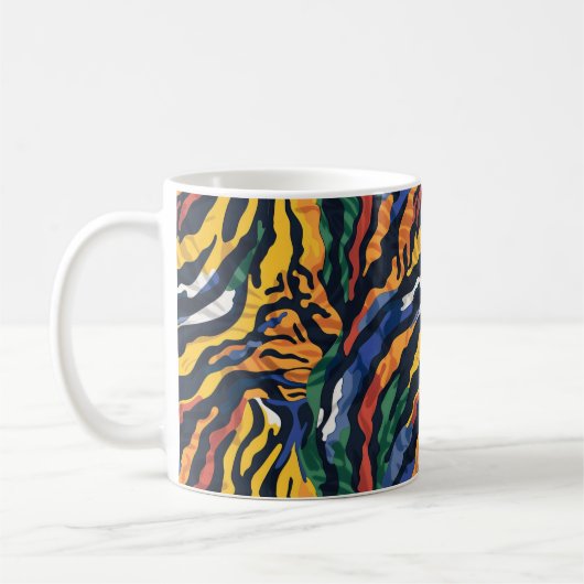 抽象芸術カラフルトラストライプー コーヒーマグカップ (左)