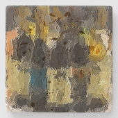 抽象芸術カラフルトラバーチンコースター ストーンコースター (正面)