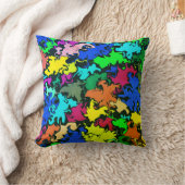 抽象芸術カラフルトロール クッション (ブランケット)