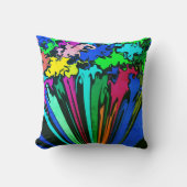 抽象芸術カラフルトロール/ピンチ/グリーンリーフ/ クッション (正面)