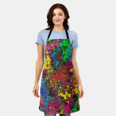 抽象芸術カラフルトワイラー/ エプロン (着用した状態)