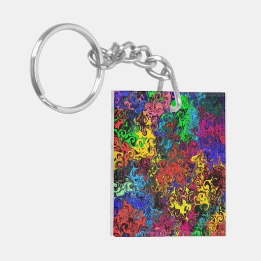 抽象芸術カラフルトワイラー/ キーホルダー (正面左)
