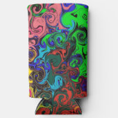 抽象芸術カラフルトワイラー/ スリム缶クーラー (正面)