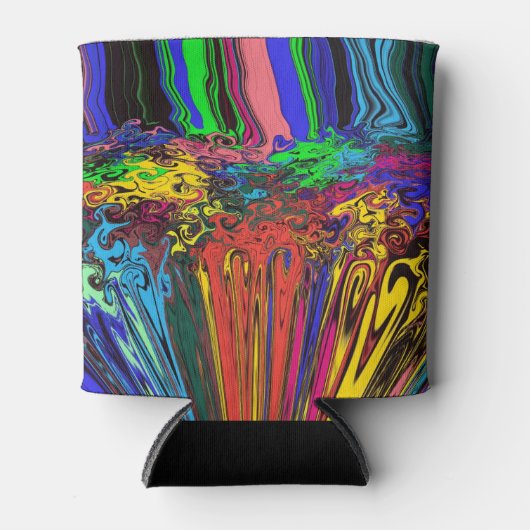 抽象芸術カラフルトワイラー/プッシュ&ピンチ/ 缶クーラー (正面)