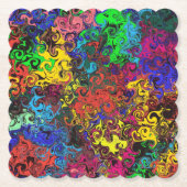 抽象芸術カラフルトワイラー/ ペーパーコースター (正面)