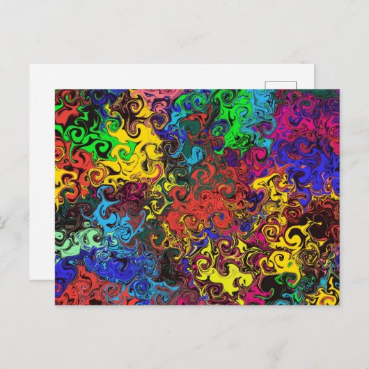 抽象芸術カラフルトワイラー/ ポストカード (正面/裏面)