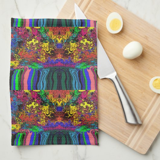 抽象芸術カラフルトワイラー/押し/ハーフドロップ/ キッチンタオル (四つ折り)