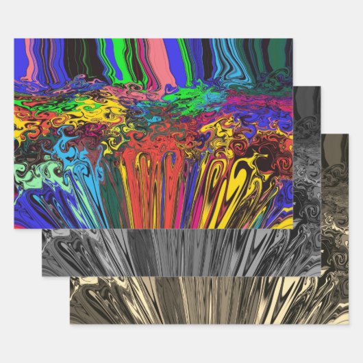 抽象芸術カラフルトワイラー/ P & P /フィルター/ ラッピングペーパーシート (セット)