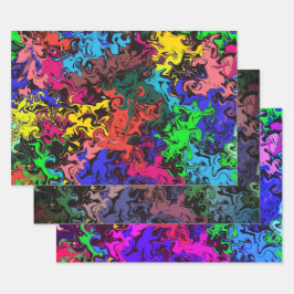 抽象芸術カラフルトワイリー/フィルター/ ラッピングペーパーシート