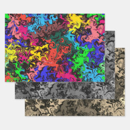 抽象芸術カラフルトワイリー/フィルター/ ラッピングペーパーシート