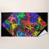 抽象芸術カラフルトワイリ ビーチタオル (正面)