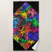 抽象芸術カラフルトワイリ ビーチタオル (正面)