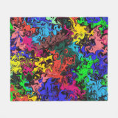 抽象芸術カラフルトワイリ フリースブランケット (正面(横))