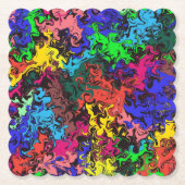 抽象芸術カラフルトワイリ ペーパーコースター (正面)