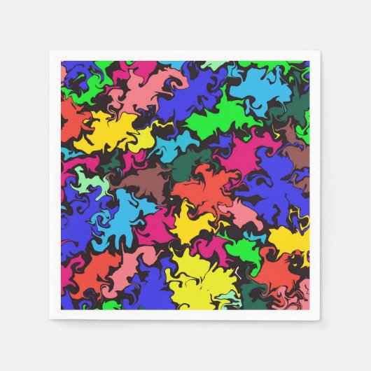 抽象芸術カラフルトワイル紙 スタンダードカクテルナプキン (正面)