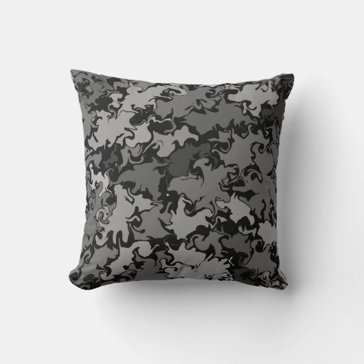 抽象芸術カラフルトワイル/白黒/ クッション (正面)