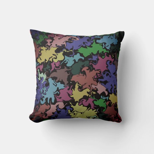 抽象芸術カラフルトワイル/霧/ クッション (正面)