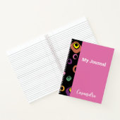 抽象芸術カラフルドット付きピンクの背景雑誌 ノートブック (内部)