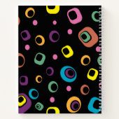 抽象芸術カラフルドット付きピンクの背景雑誌 ノートブック (裏面)