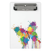 抽象芸術カラフルドリッ絵を描プチョウ ミニクリップボード (正面)