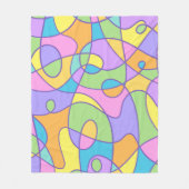 抽象芸術カラフルドードリーデザイン フリースブランケット (正面)