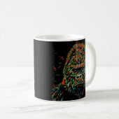 抽象芸術カラフルネオンゴリラ コーヒーマグカップ (正面右)