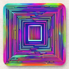抽象芸術カラフルネオンスペクトラムアート コースター