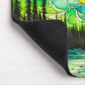 抽象芸術カラフルノーザンライトイラストレーション マウスパッド (コーナー)