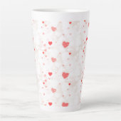 抽象芸術カラフルハートパターン カフェラテマグ (正面)