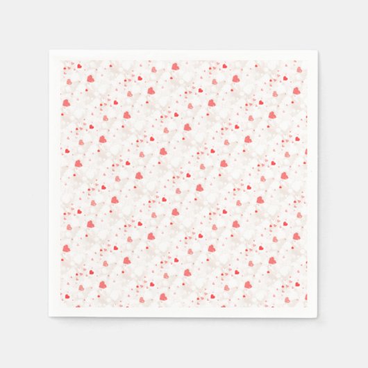 抽象芸術カラフルハートパターン スタンダードカクテルナプキン (正面)