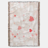 抽象芸術カラフルハートパターン スローブランケット (正面縦)