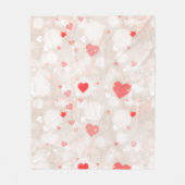 抽象芸術カラフルハートパターン フリースブランケット (正面)