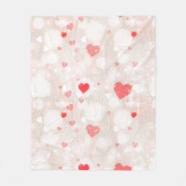 抽象芸術カラフルハートパターン フリースブランケット