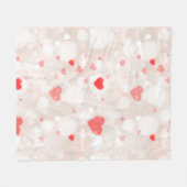 抽象芸術カラフルハートパターン フリースブランケット (正面(横))