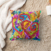 抽象芸術カラフルハート装飾用クッション クッション (ブランケット)