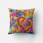 抽象芸術カラフルハート装飾用クッション クッション (裏面)