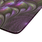 抽象芸術カラフルバイオレットパープルカーキフラクタルアート カッティングボード (角)